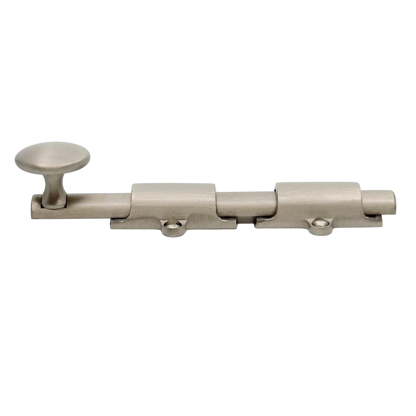 Brushed Nickel Transitional Surface Bolt for French Door & Doors - Purdy Hardware - Casement Window Latch