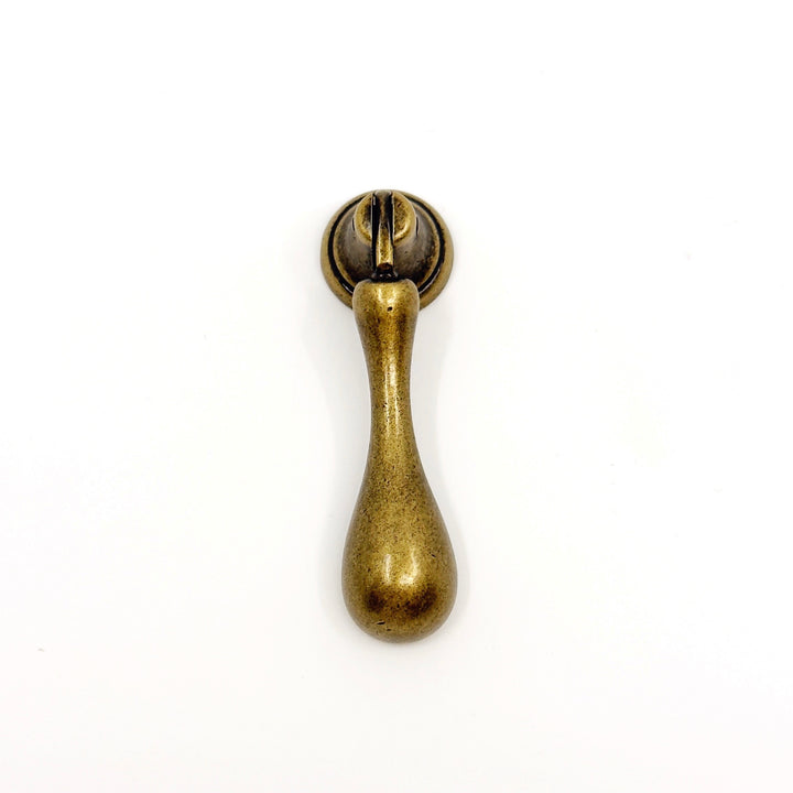 Regency Antique Brass Teardrop Drawer Pull