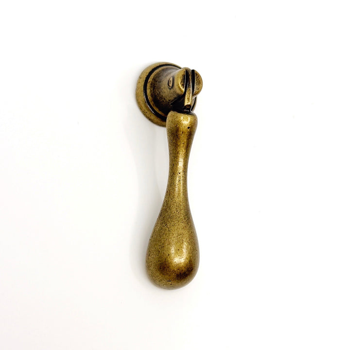 Regency Antique Brass Teardrop Drawer Pull