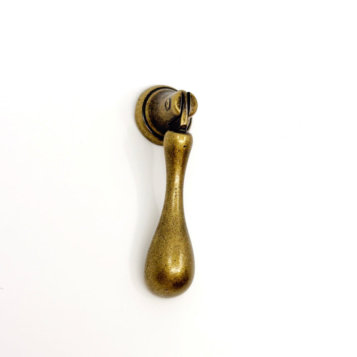 Regency Antique Brass Teardrop Drawer Pull