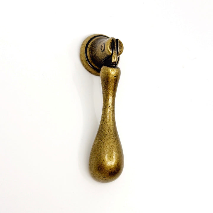 Regency Antique Brass Teardrop Drawer Pull
