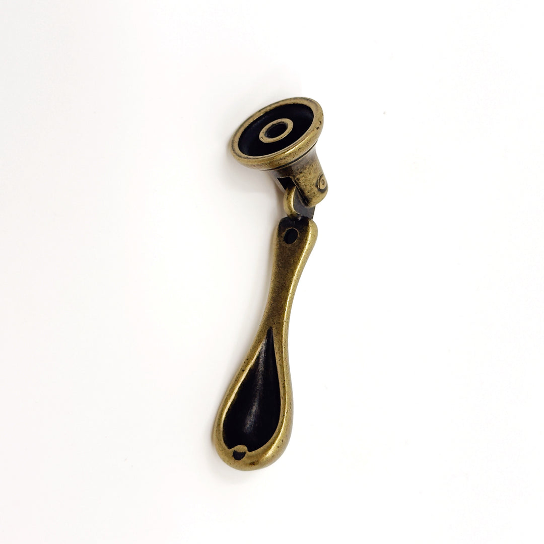 Regency Antique Brass Teardrop Drawer Pull