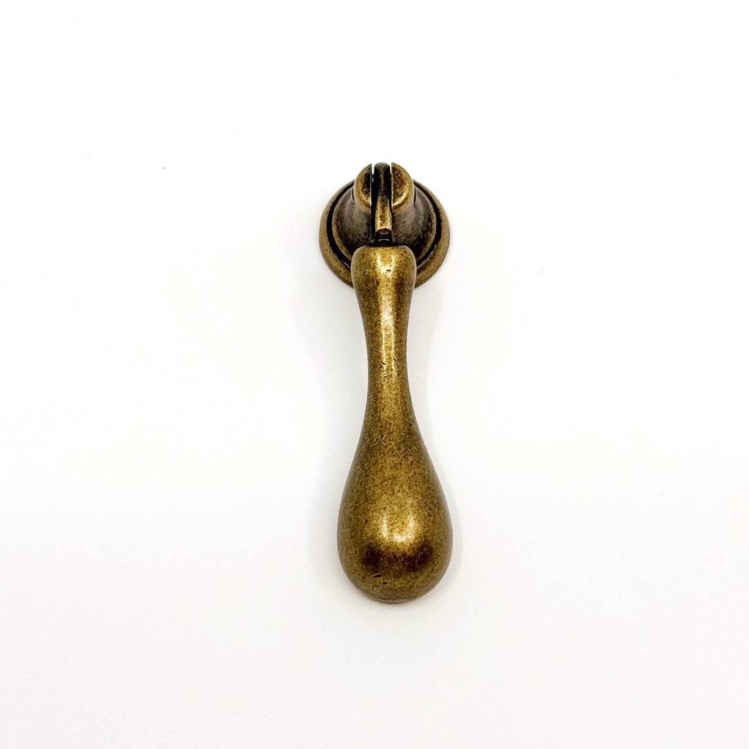 Regency Antique Brass Teardrop Drawer Pull