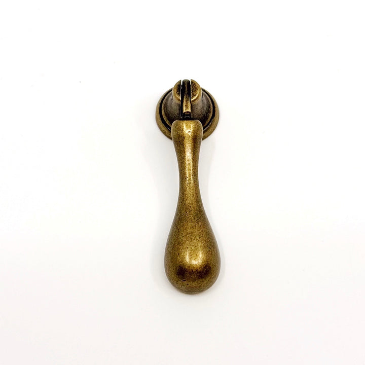 Regency Antique Brass Teardrop Drawer Pull