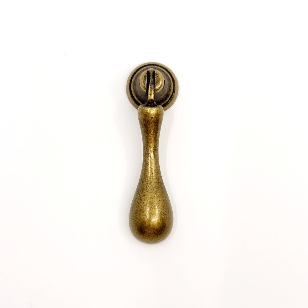 Regency Antique Brass Teardrop Drawer Pull