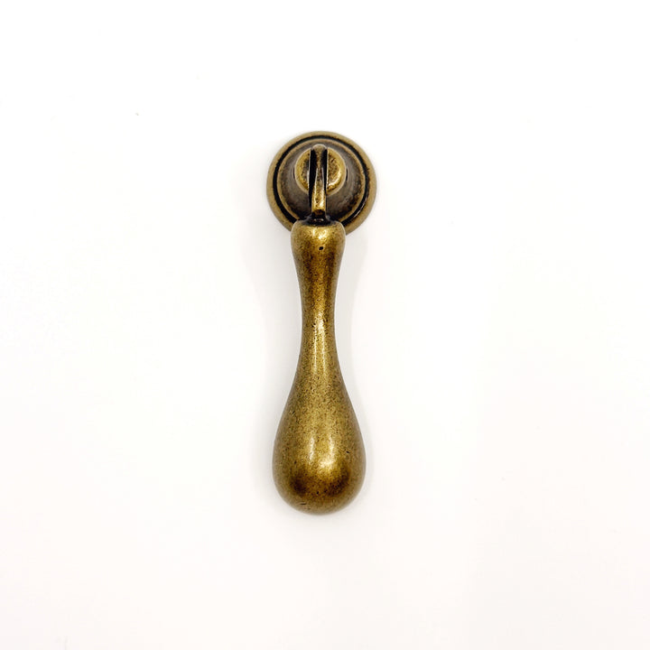 Regency Antique Brass Teardrop Drawer Pull