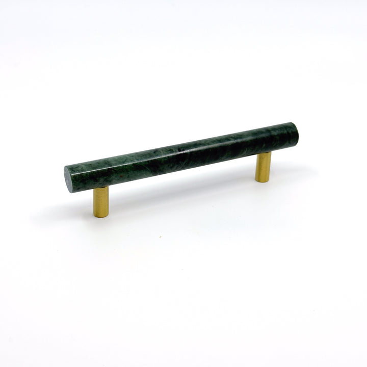 Green Marble &amp; Brass Cabinet Handles and Knobs " Verde"