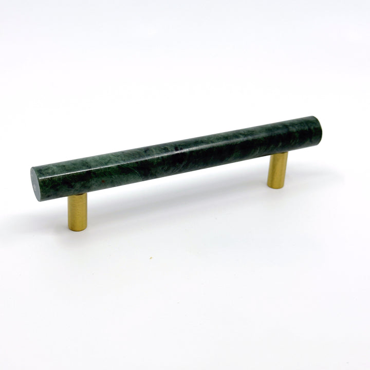Green Marble &amp; Brass Cabinet Handles and Knobs " Verde"
