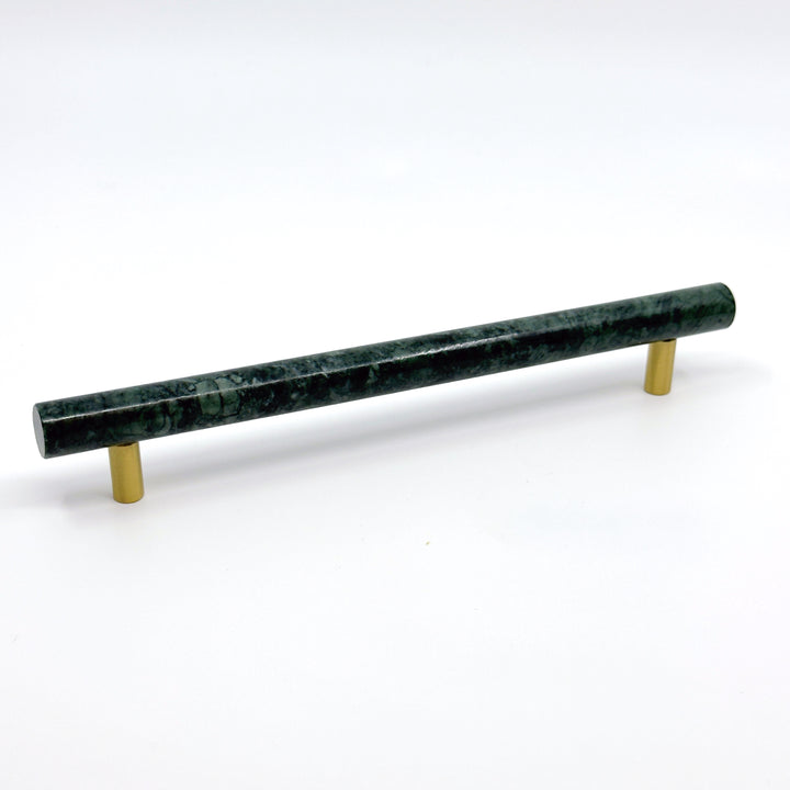 Green Marble &amp; Brass Cabinet Handles and Knobs " Verde"