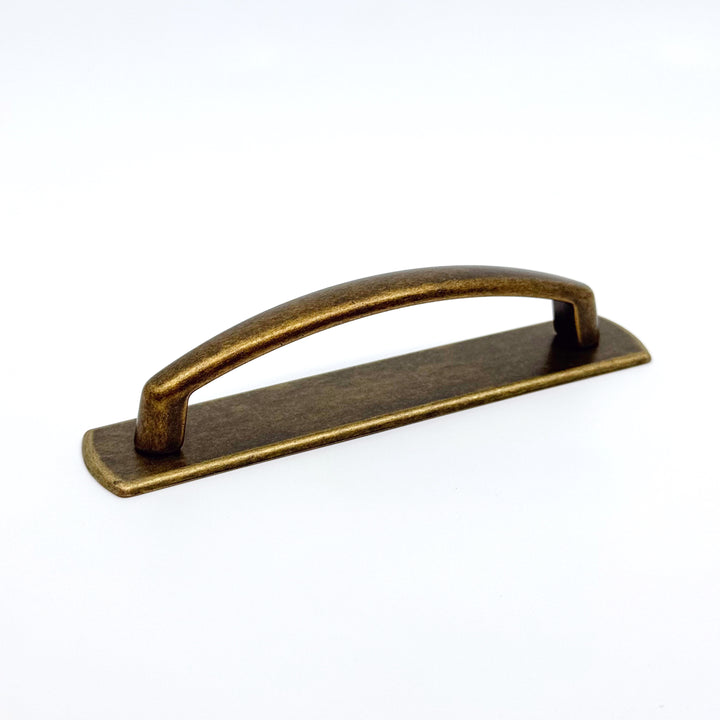 Antique Brass "Florence" Drawer Pull with Backplate