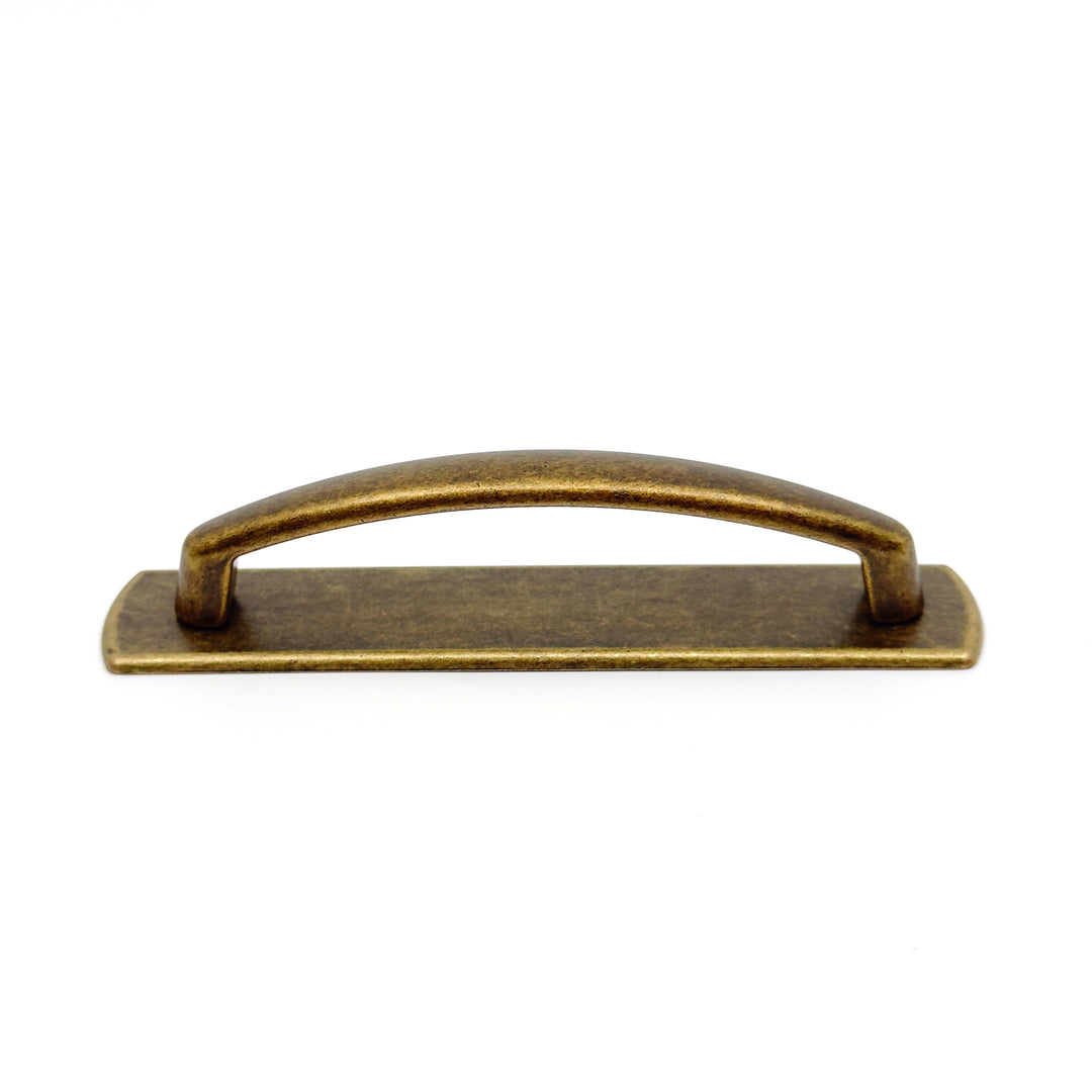 Antique Brass "Florence" Drawer Pull with Backplate