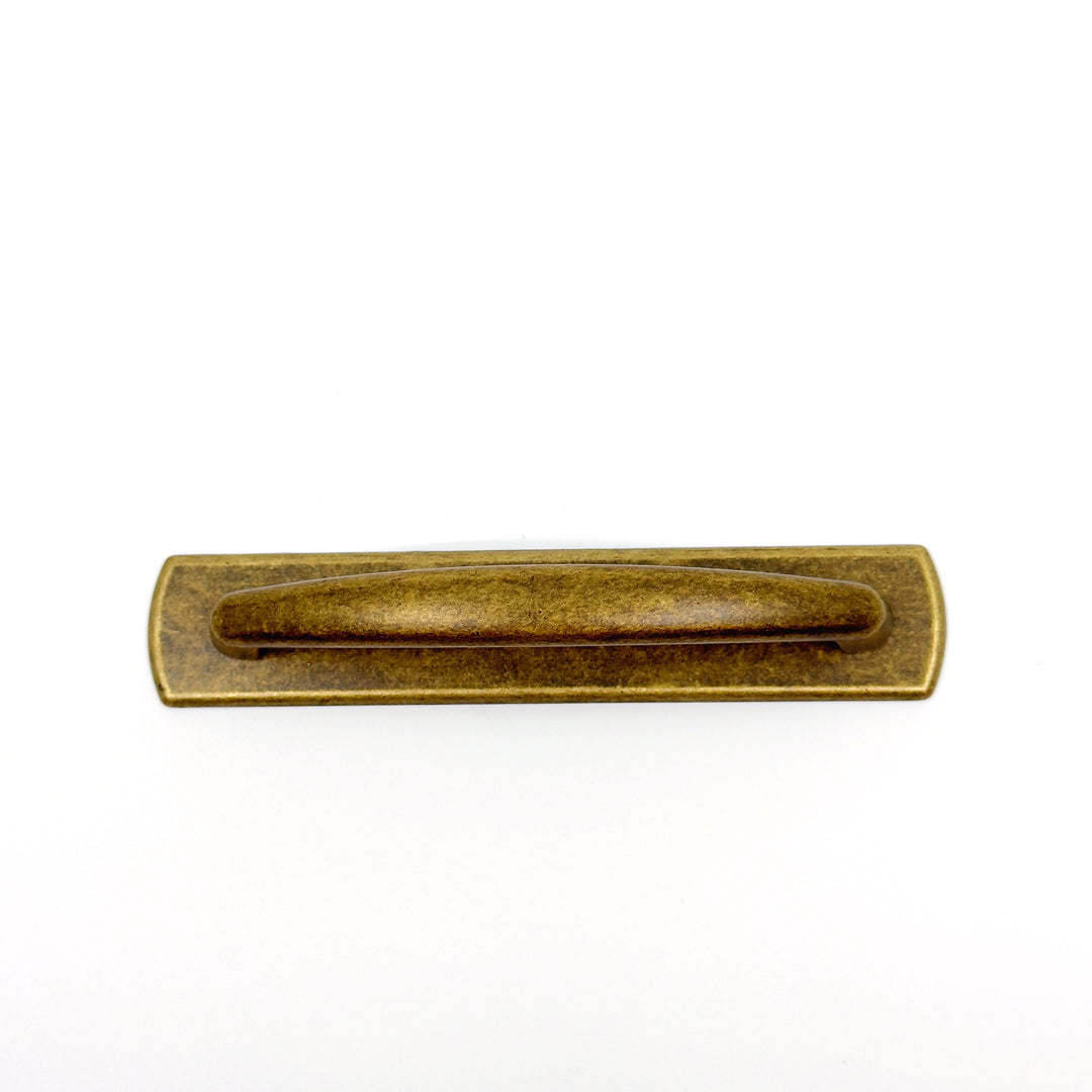 Antique Brass "Florence" Drawer Pull with Backplate
