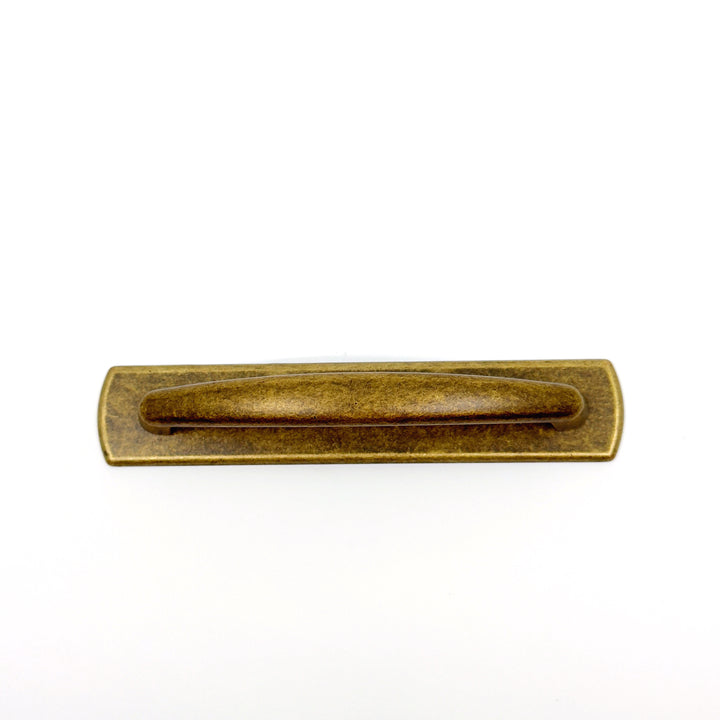 Antique Brass "Florence" Drawer Pull with Backplate