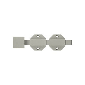 Brushed Nickel Modern Surface Bolt Solid Brass for French Door & Doors - Purdy Hardware - Casement Window Latch