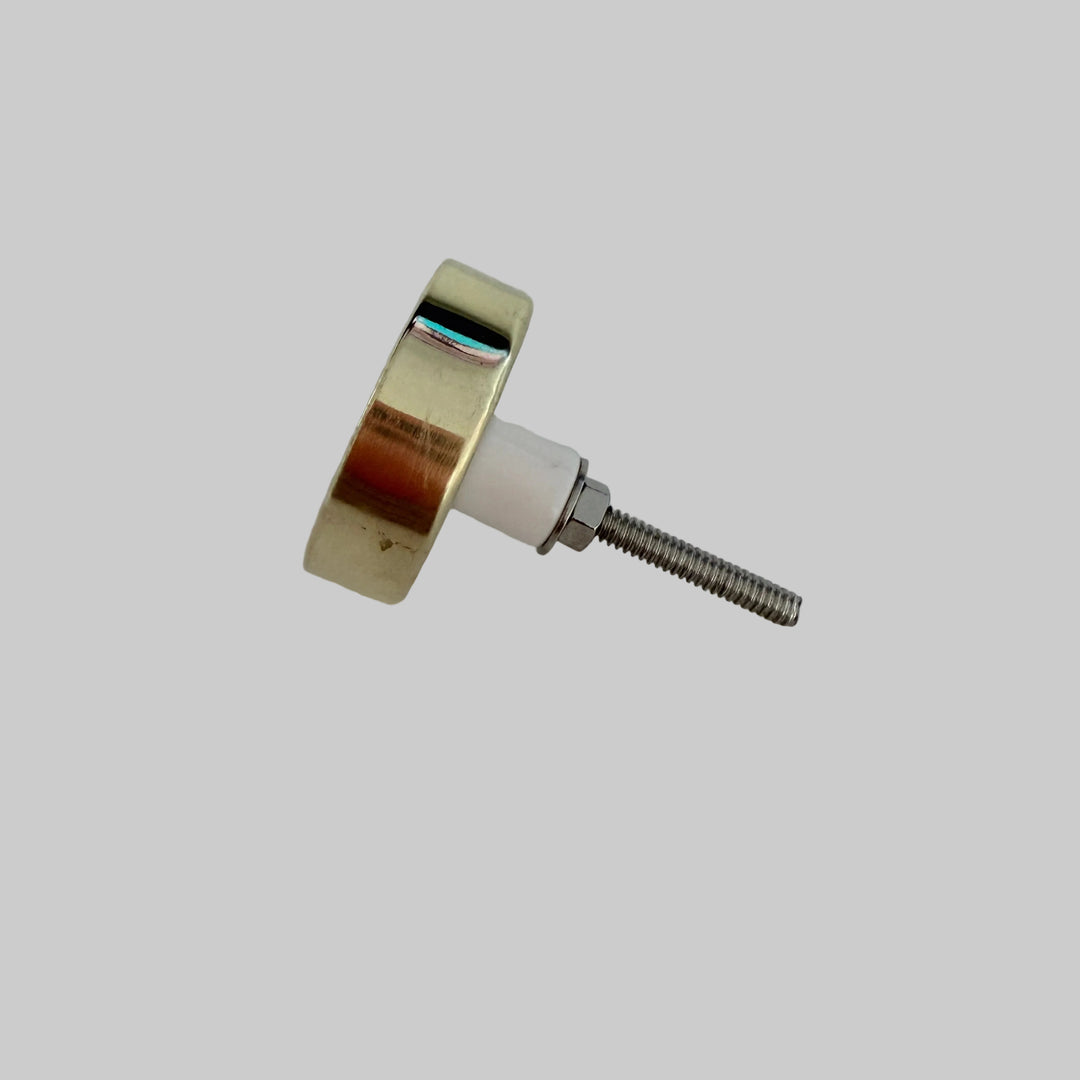 Round Brass and Marble "Jaipur" Cabinet Knob