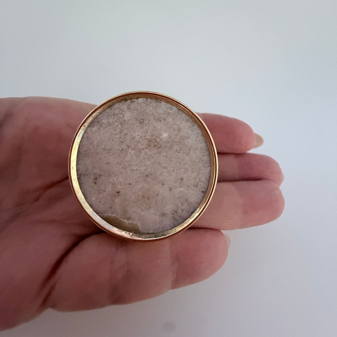 Round Brass and Marble "Jaipur" Cabinet Knob