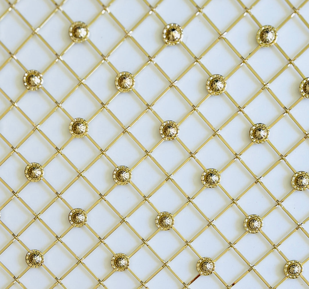 Wire Mesh Bright Brass Plated "Vicky" Creative Grille Mesh