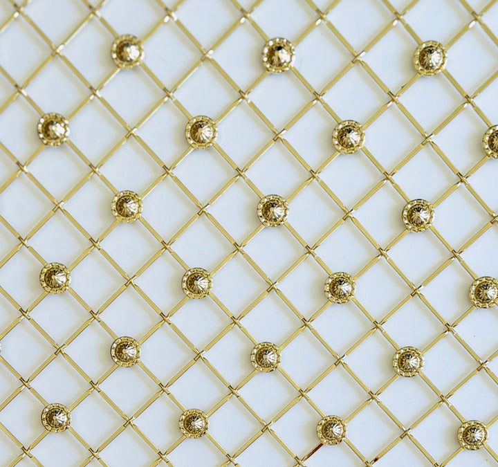 Wire Mesh Bright Brass Plated "Vicky" Creative Grille Mesh