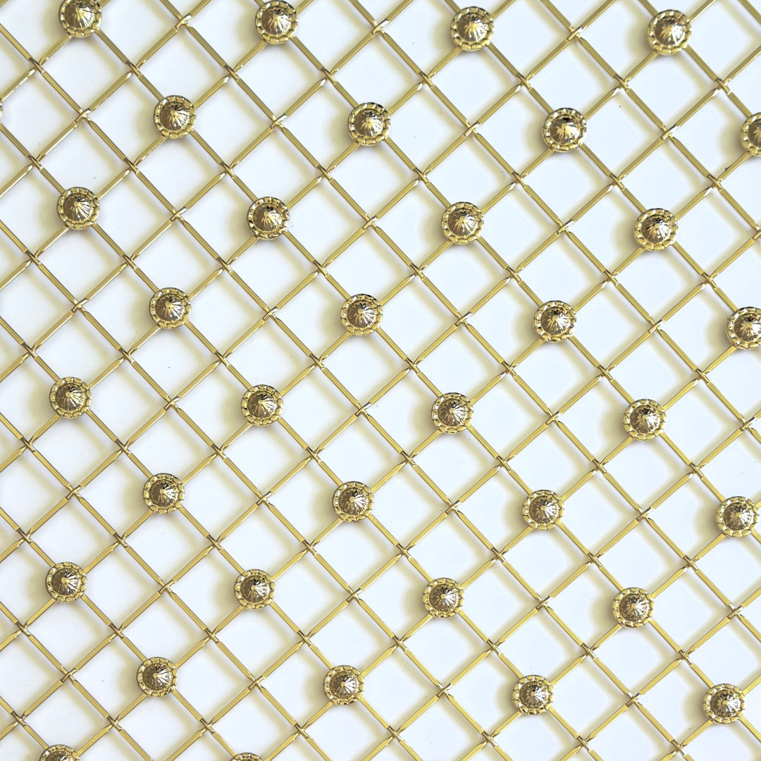 Wire Mesh Bright Brass Plated "Vicky" Creative Grille Mesh