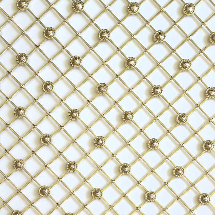 Wire Mesh Bright Brass Plated "Vicky" Creative Grille Mesh