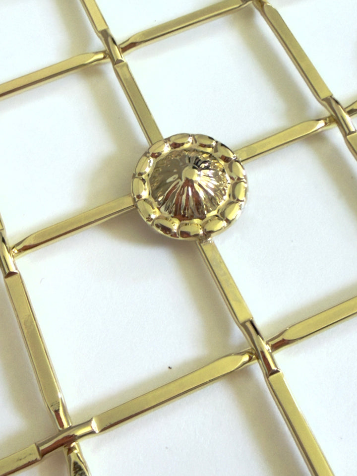 Wire Mesh Bright Brass Plated "Vicky" Creative Grille Mesh