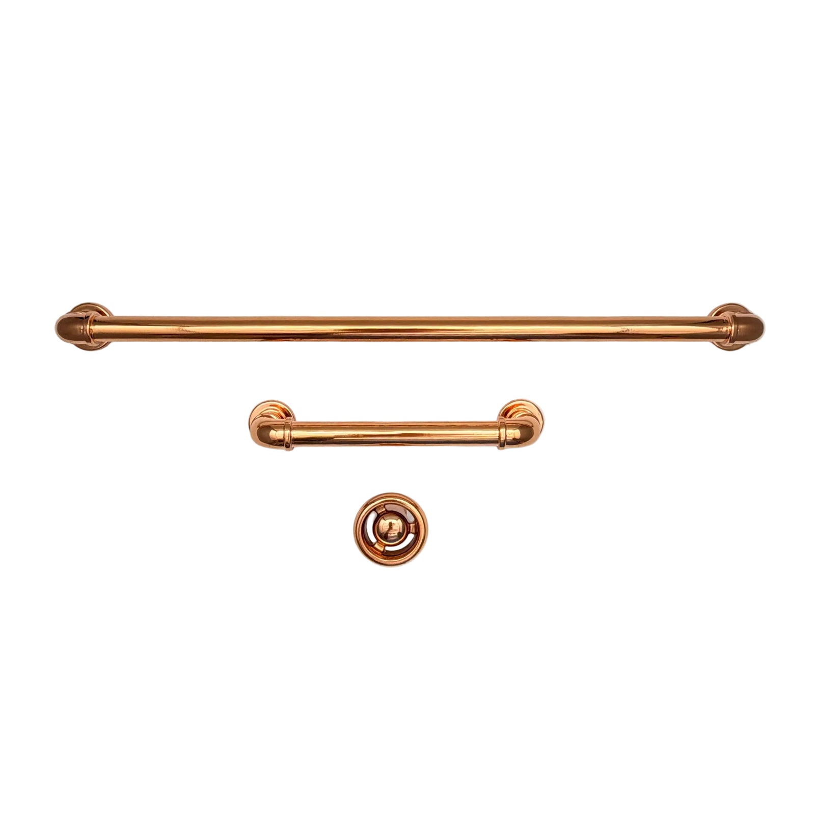 Polished Copper "Eklektikos" Pipe  Cabinet Knob & Drawer Pulls - Purdy Hardware - Pulls