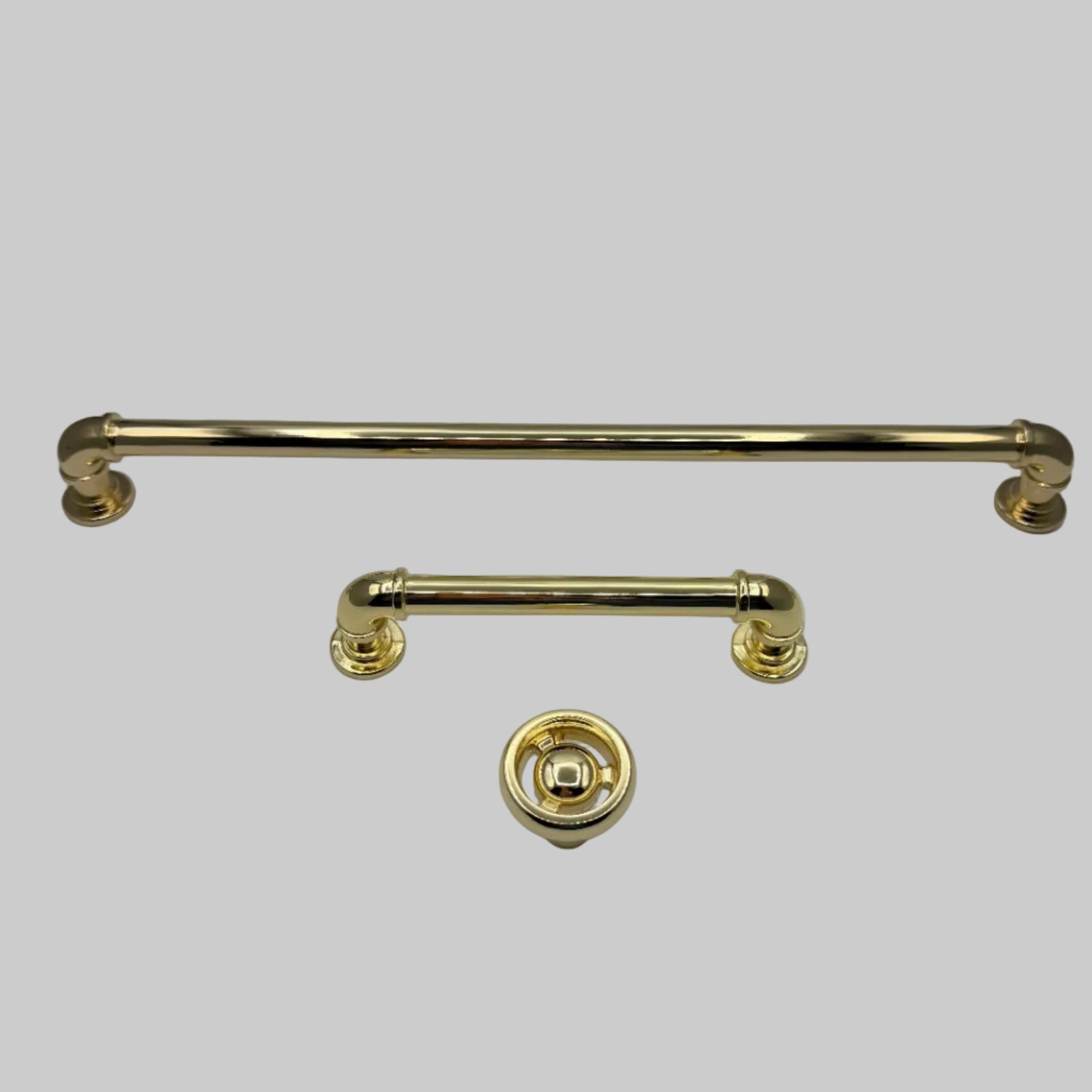 Brass "Eklektikos" Pipe  Cabinet Knob & Drawer Pull - Purdy Hardware - Cabinet Knobs and Pulls