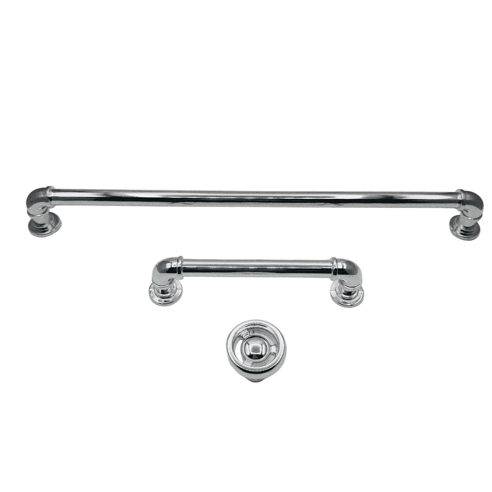 Chrome "Eklektikos" Pipe  Cabinet Knob & Drawer Pull - Purdy Hardware - Cabinet Knobs and Pulls