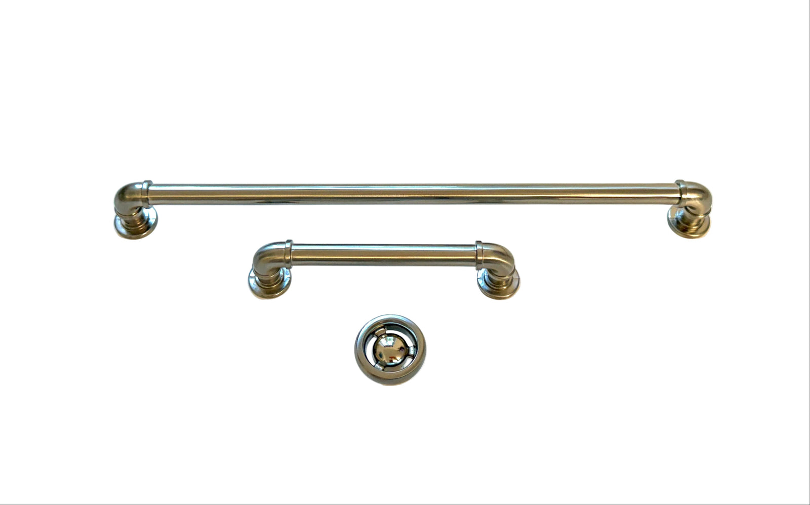 Brushed Nickel "Eklektikos" Pipe  Cabinet Knob & Drawer Pull - Purdy Hardware - Cabinet Knobs and Pulls