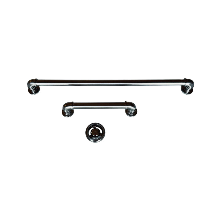 Brushed Nickel "Eklektikos" Pipe  Cabinet Knob & Drawer Pull