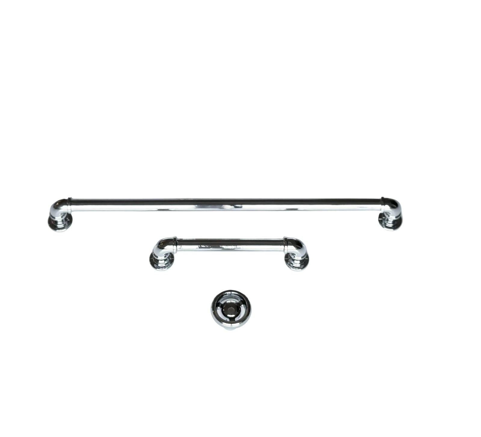 Chrome "Eklektikos" Pipe  Cabinet Knob & Drawer Pull - Purdy Hardware - Cabinet Knobs and Pulls