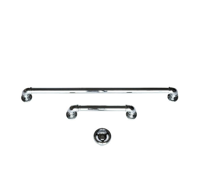 Chrome "Eklektikos" Pipe  Cabinet Knob & Drawer Pull