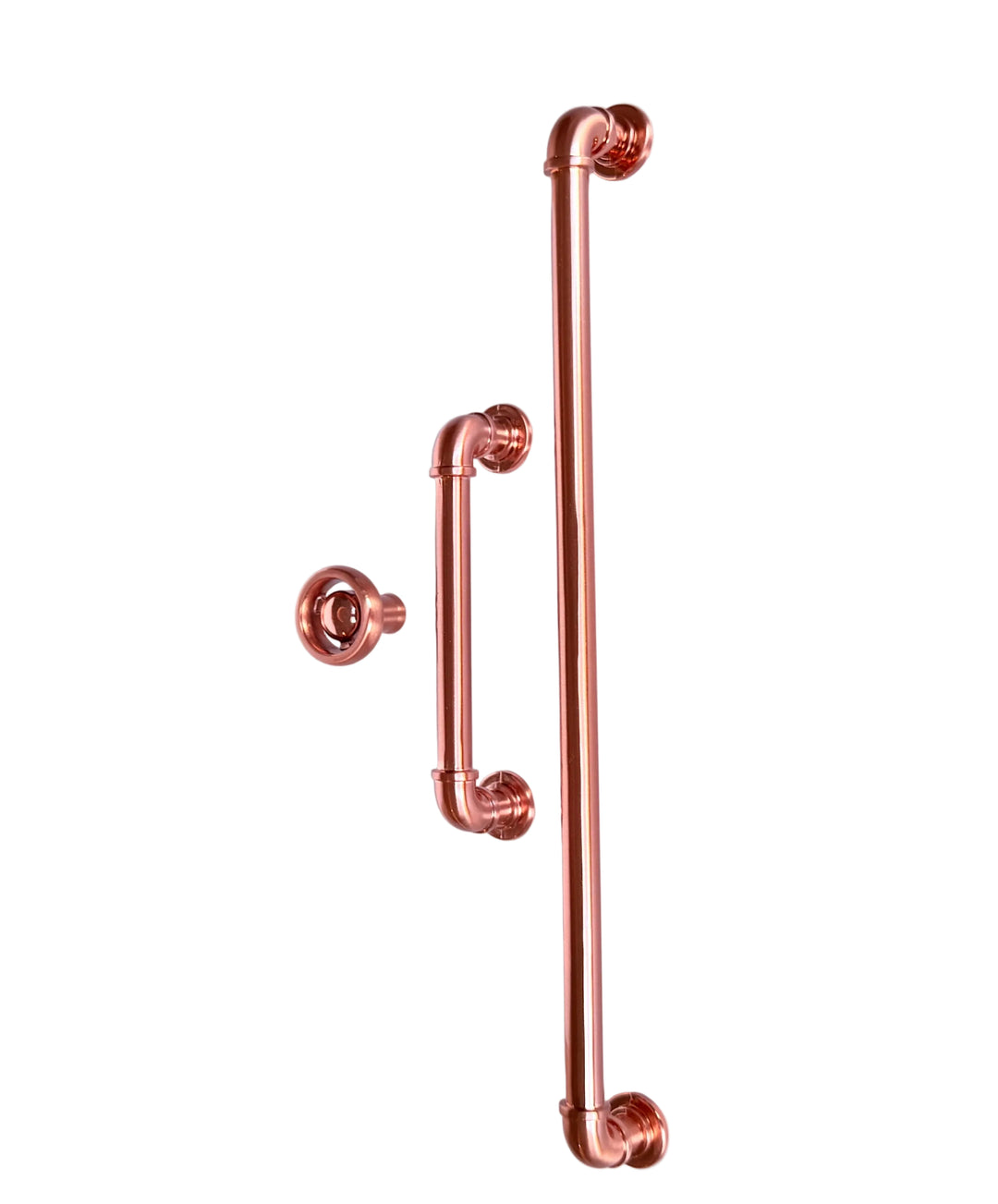 Rose Gold "Eklektikos" Pipe  Cabinet Knob & Drawer Pull