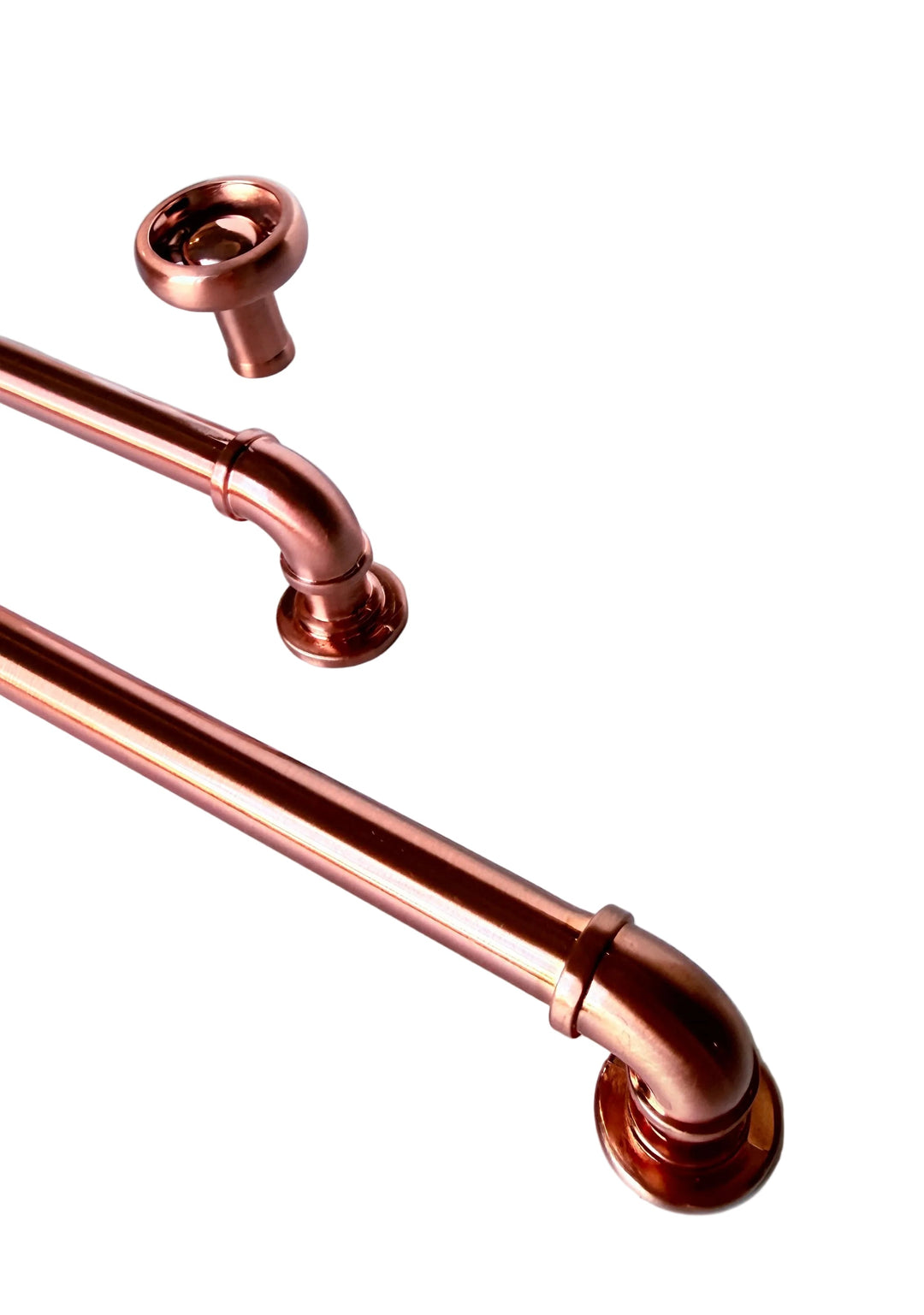 Rose Gold "Eklektikos" Pipe  Cabinet Knob & Drawer Pull