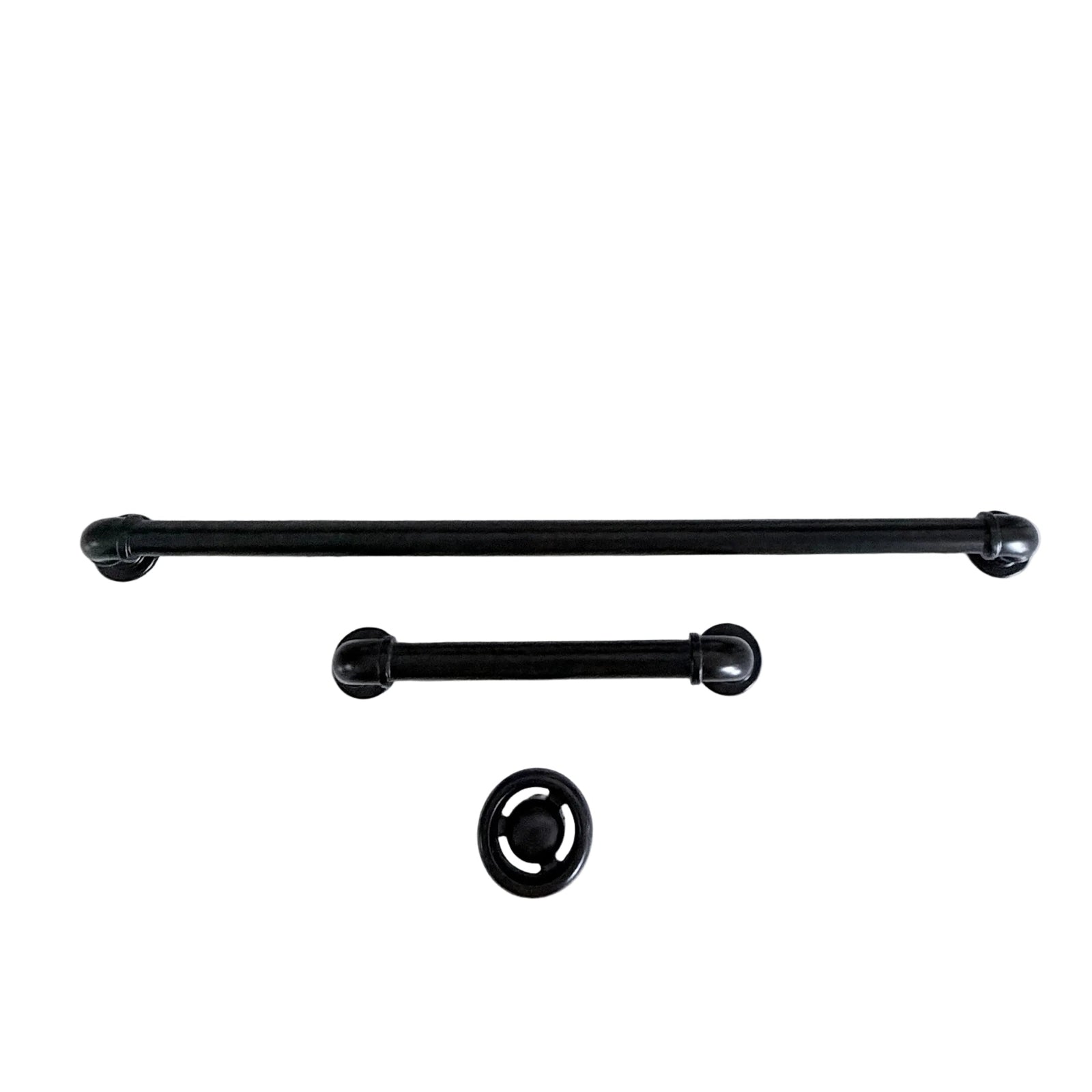 Matte Black "Eklektikos" Pipe  Cabinet Knob & Drawer Pull - Purdy Hardware - Cabinet Knob