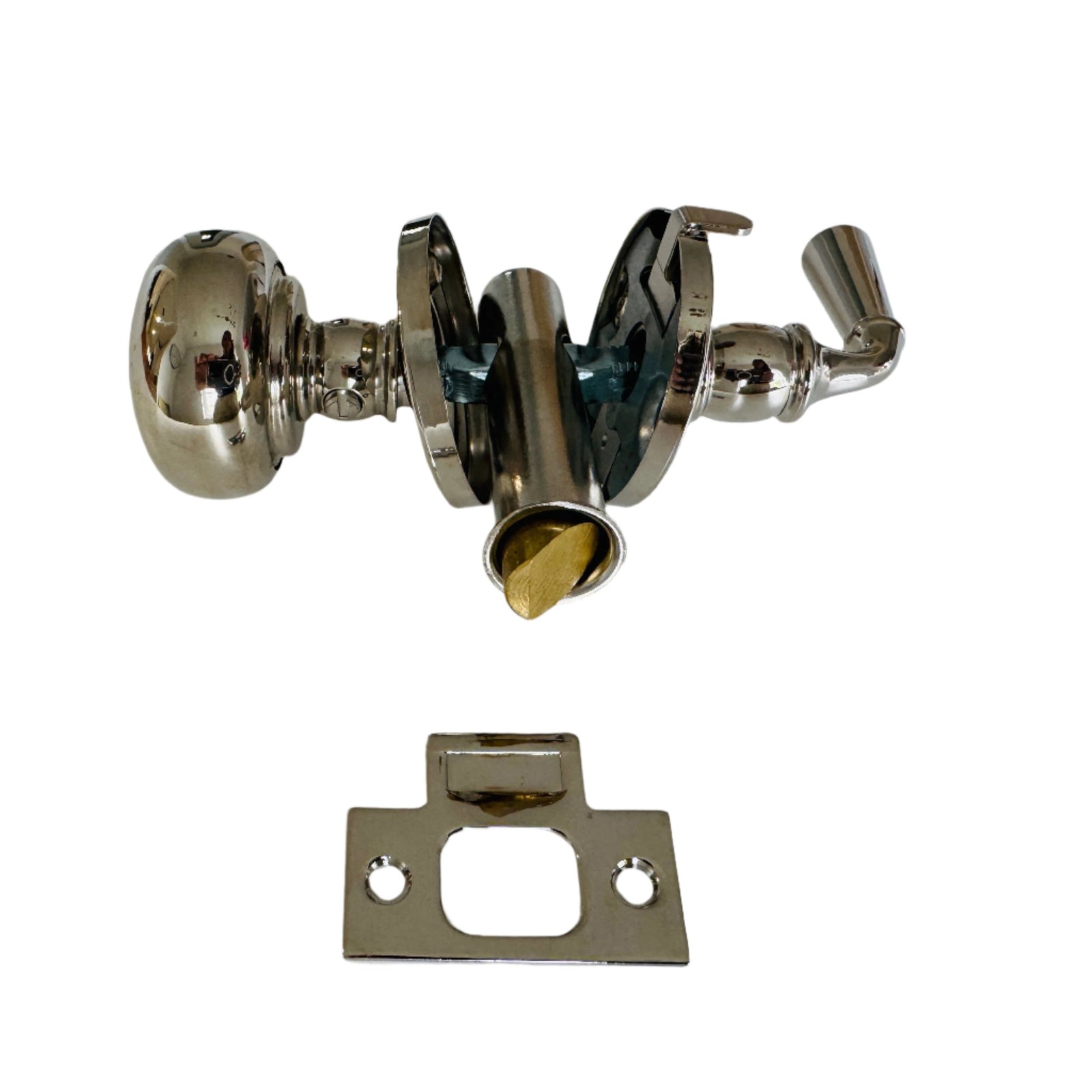 Polished Nickel Screen Door Mortise Latch with Knob & Lever - Purdy Hardware - 