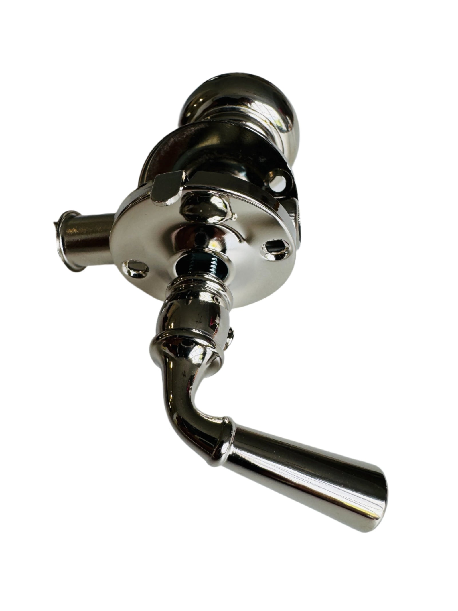 Polished Nickel Screen Door Mortise Latch with Knob & Lever - Purdy Hardware - 