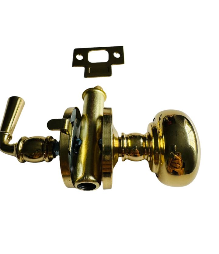 Unlacquered Brass Screen Door Mortise Latch with Knob & Lever