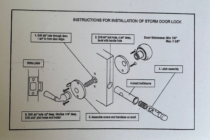 Unlacquered Brass Screen Door Mortise Latch with Knob & Lever