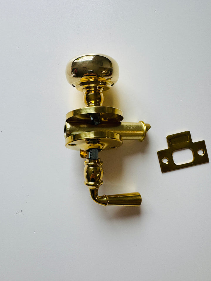 Unlacquered Brass Screen Door Mortise Latch with Knob & Lever