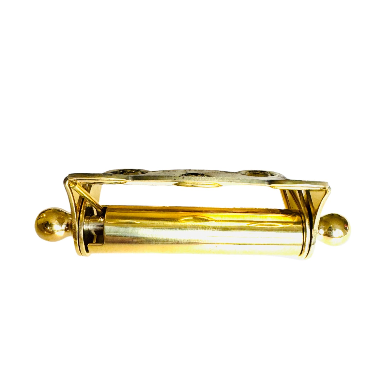 Unlackered Brass Ball-Tip Spring Door Hinge - Purdy Hardware - Door Hardware