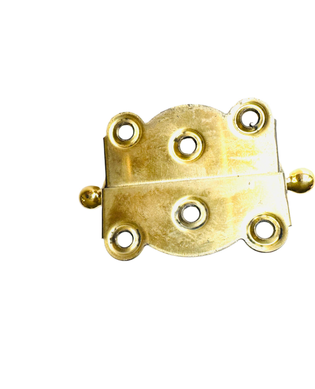 Unlackered Brass Ball-Tip Spring Door Hinge