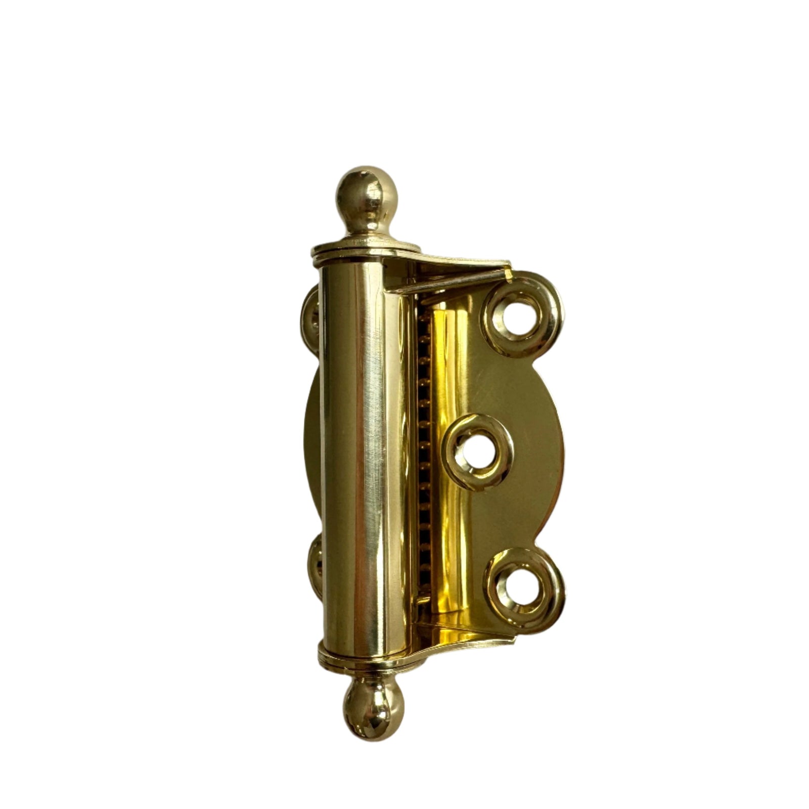 Polished Brass Ball-Tip Spring Door Hinge - Purdy Hardware - Door Hardware