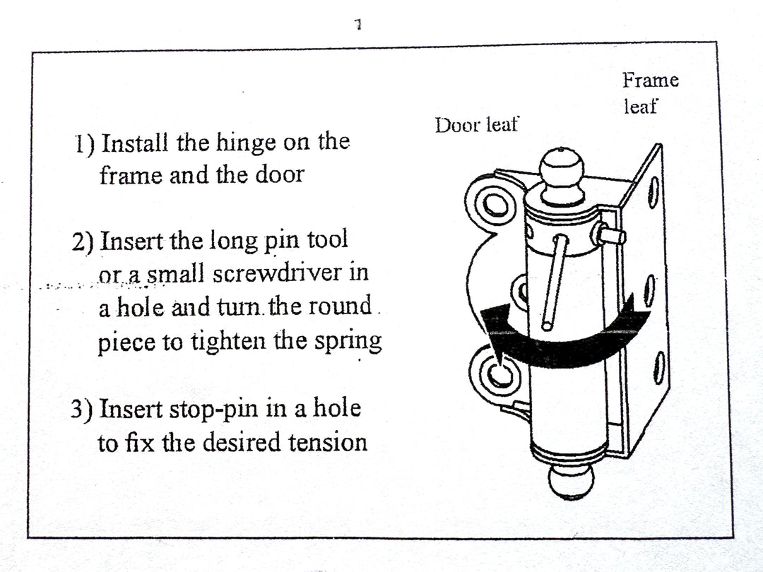 Polished Nickel Finished Brass Half Surface Spring Door Hinge with Ball-Tips