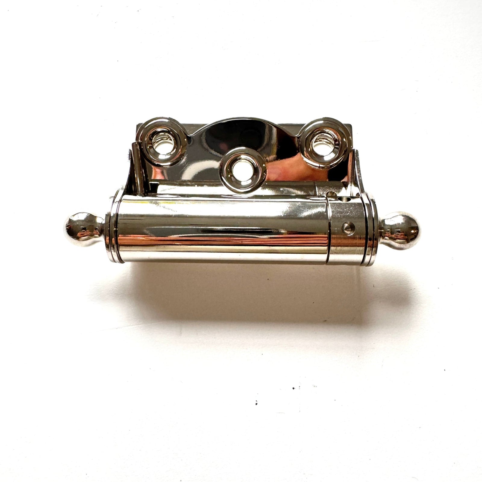 Polished Nickel Finished Brass Half Surface Spring Door Hinge with Ball-Tips - Purdy Hardware - Door Hardware