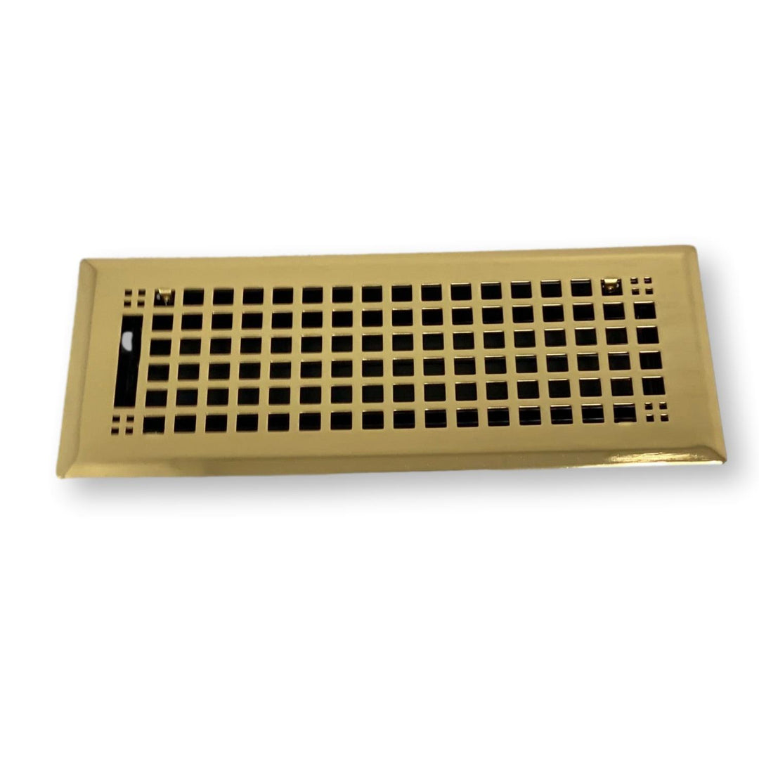 Decorative Polished Brass "Squares" Metal Register