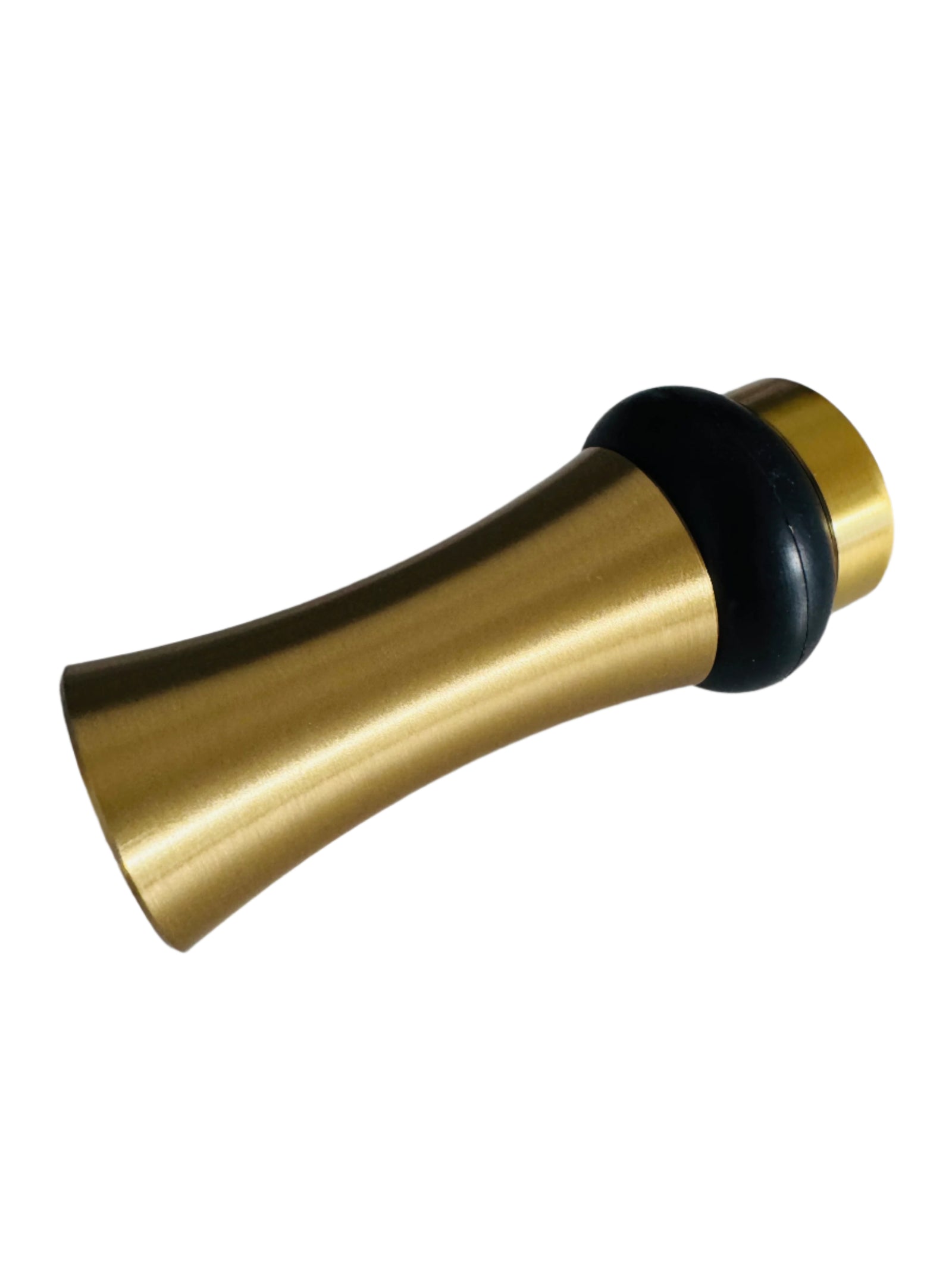 Brushed Brass Round Dood Stopper 3-1/2" Decorative, Solid Brass. - Purdy Hardware - 