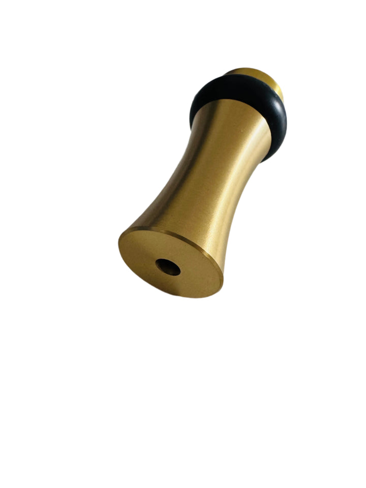 Brushed Brass Round Dood Stopper 3-1/2" Decorative, Solid Brass.