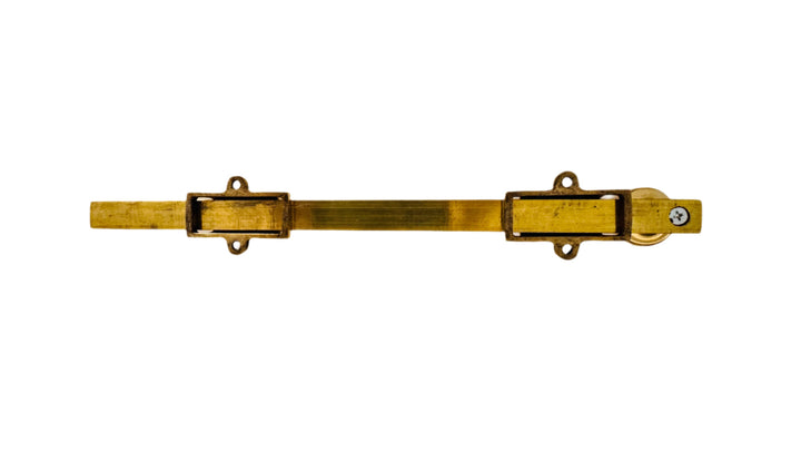 Unlacquered Brass 12" Surface Bolt, HD, Solid Brass for French Door