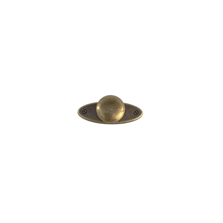 Oval Plate Knob with Escutcheon Antiques Cabinet Drawer Pull